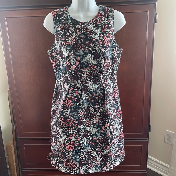 H&M Jacquard weave Tapestry floral dress size 10 - Picture 1 of 6